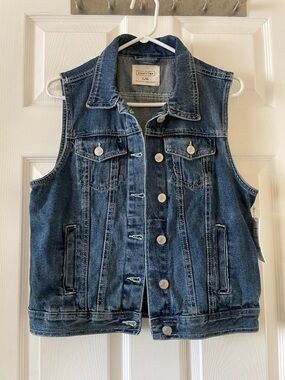 NWT eightytwo denim vest L jean biker rock country festival